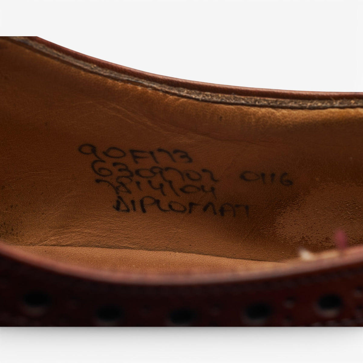 'Diplomat' Tan Brown Leather Oxford Brogues UK 9 F