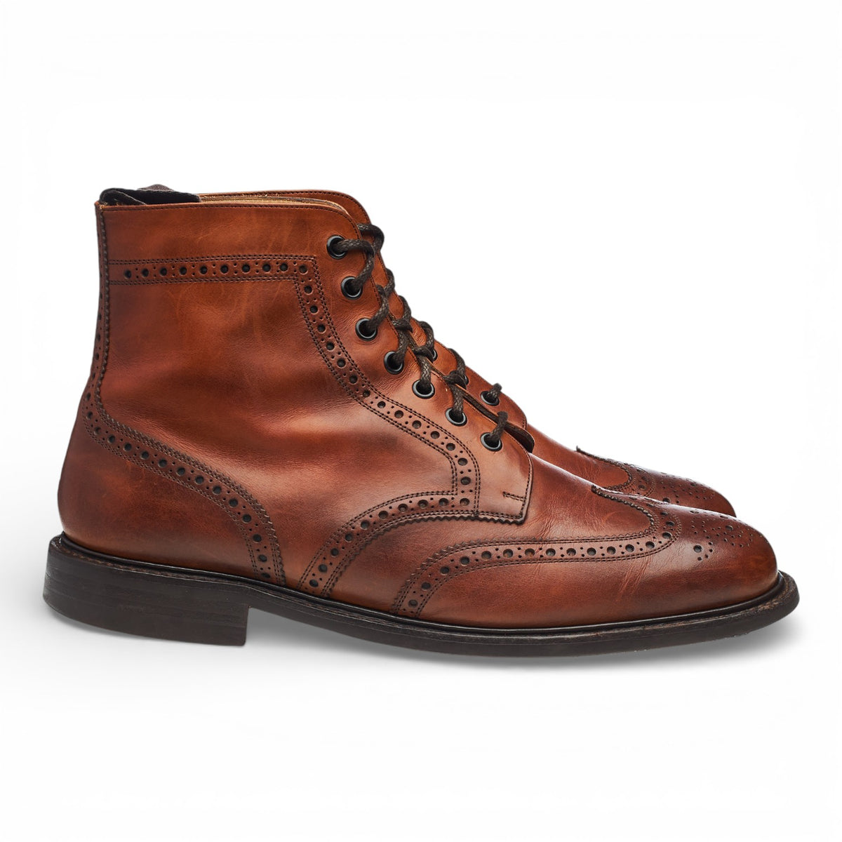 'Caldecott II' Tan Brown Leather Brogue Boots UK 9 F