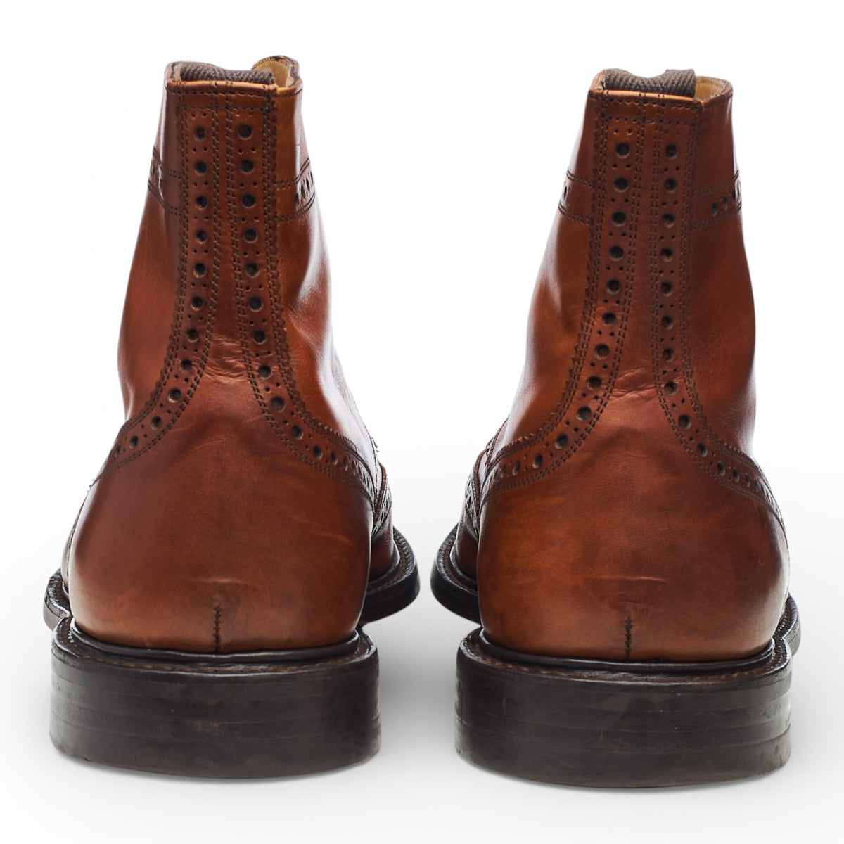 'Caldecott II' Tan Brown Leather Brogue Boots UK 9 F