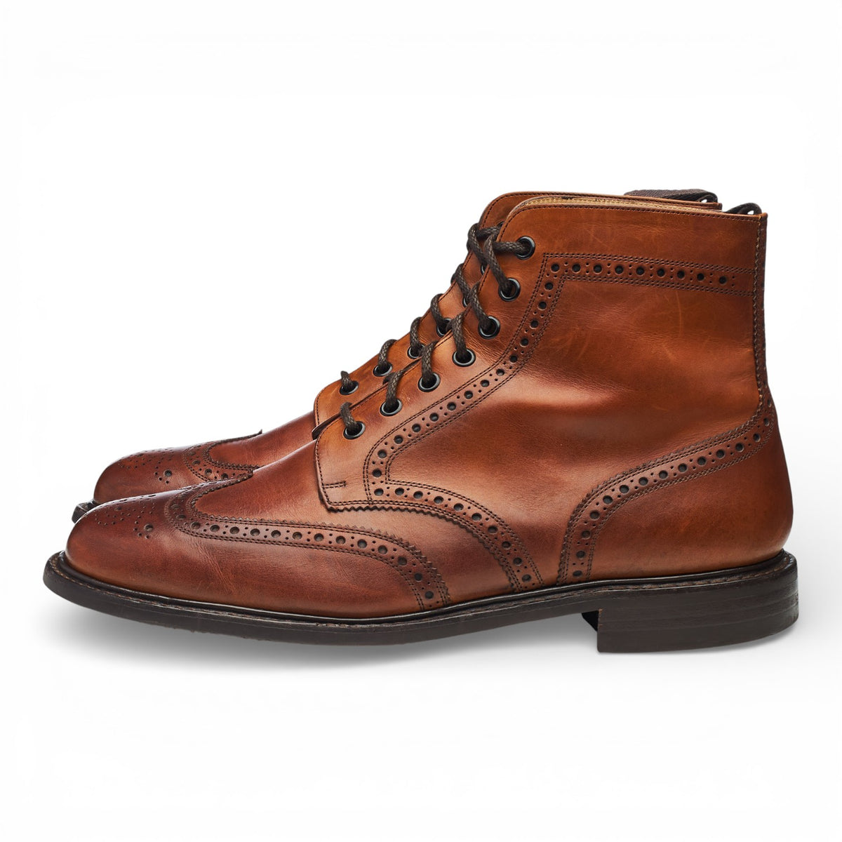 'Caldecott II' Tan Brown Leather Brogue Boots UK 9 F