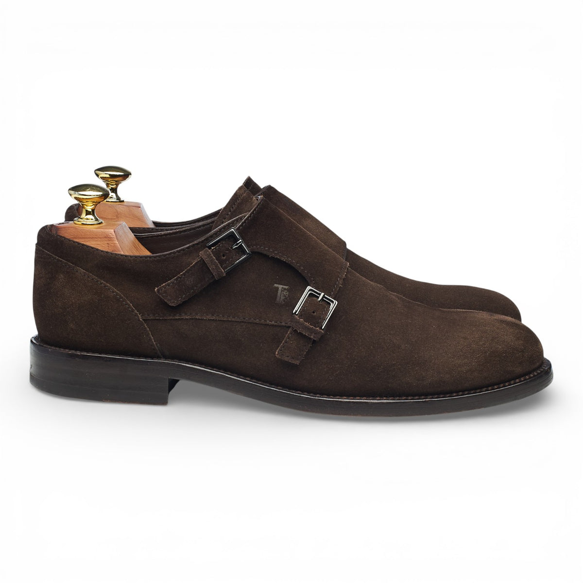 Dark Brown Suede Double Monk Strap UK 7