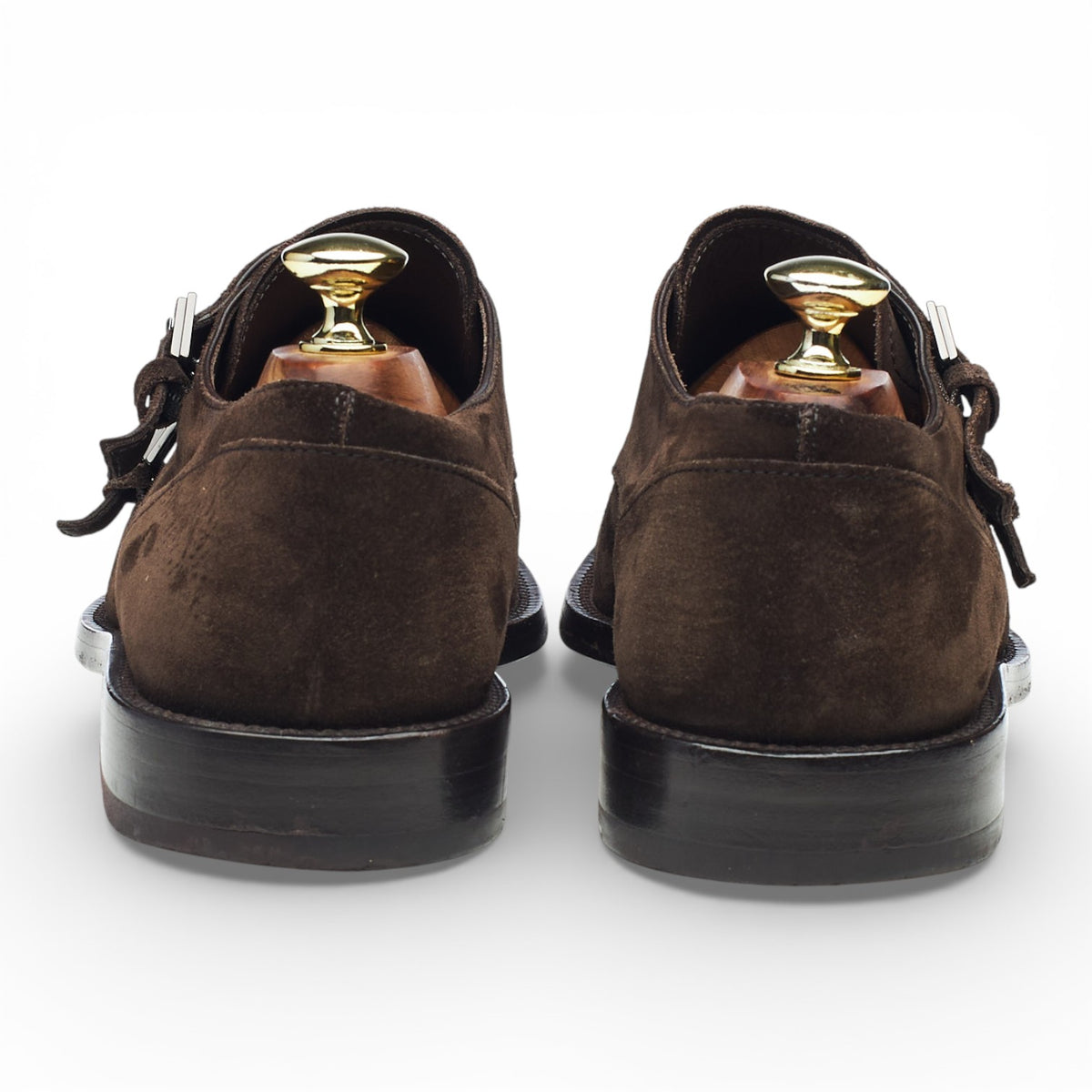Dark Brown Suede Double Monk Strap UK 7