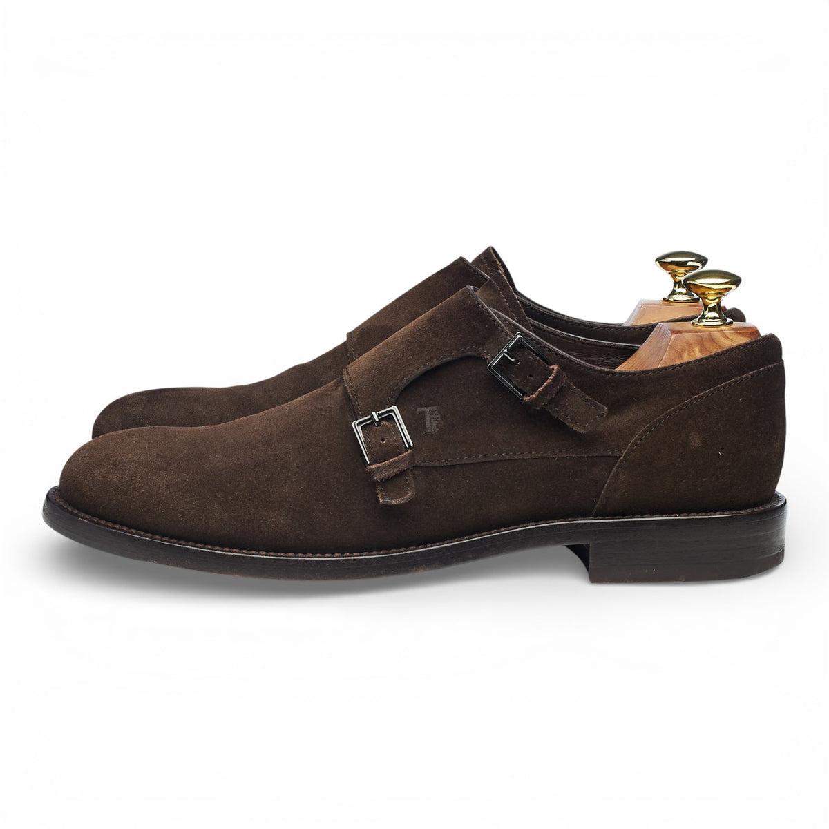 Dark Brown Suede Double Monk Strap UK 7