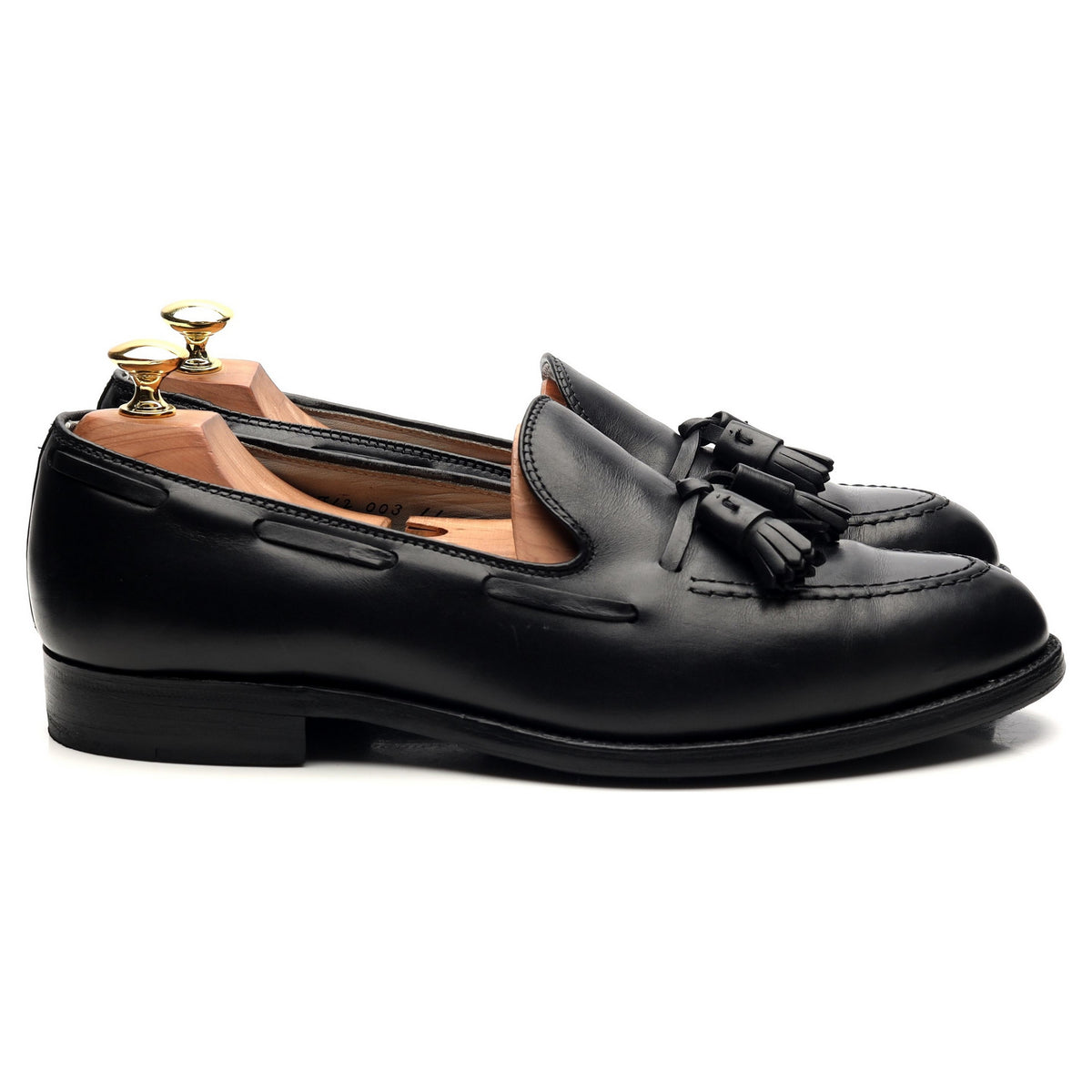 &#39;660&#39; Black Leather Tassel Loafers UK 9 US 9.5 D