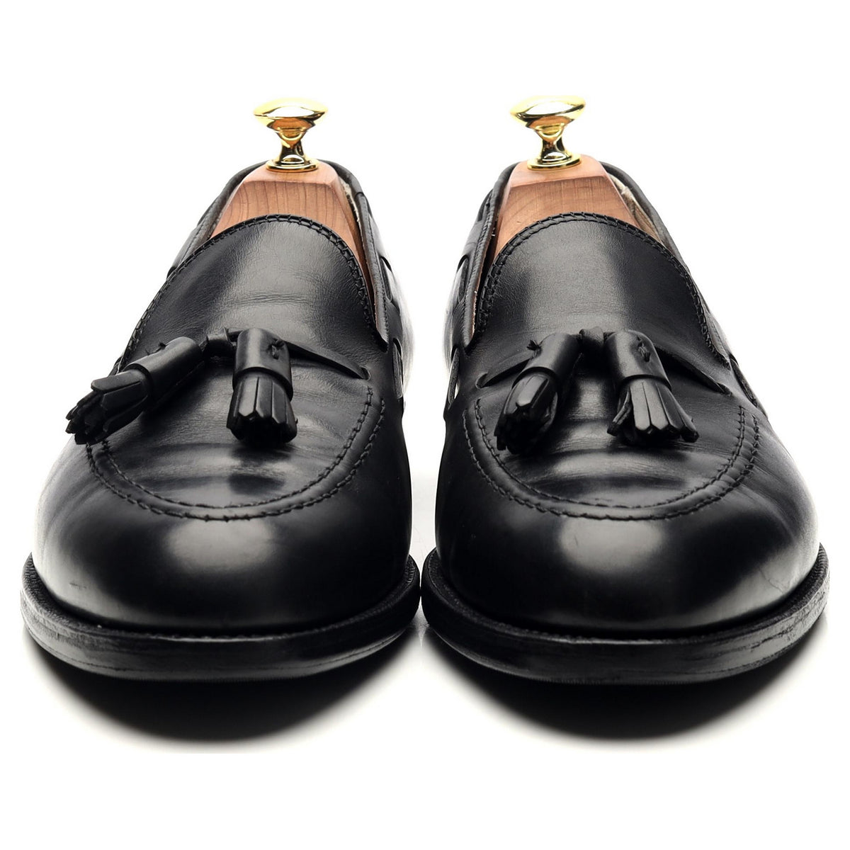 &#39;660&#39; Black Leather Tassel Loafers UK 9 US 9.5 D