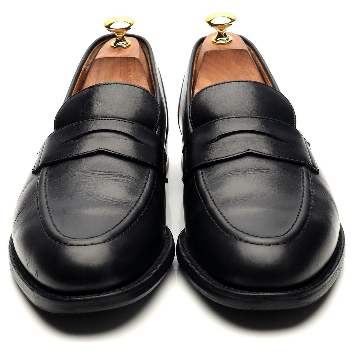 &#39;Gerard&#39; Black Leather Loafers UK 10 F