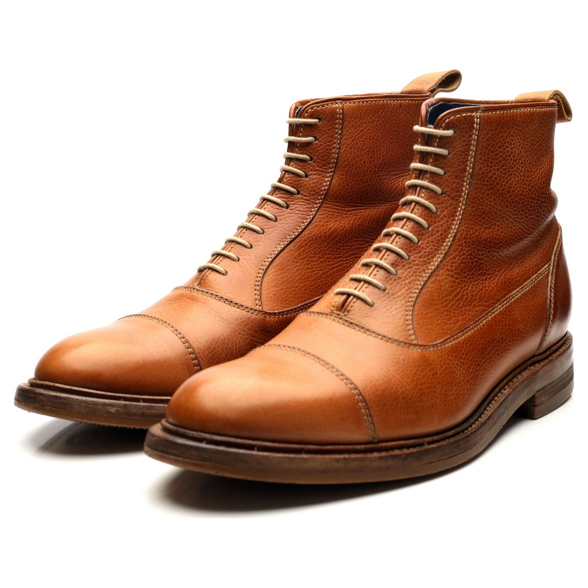 &#39;Dixon&#39; Tan Brown Leather Boots UK 9.5 F