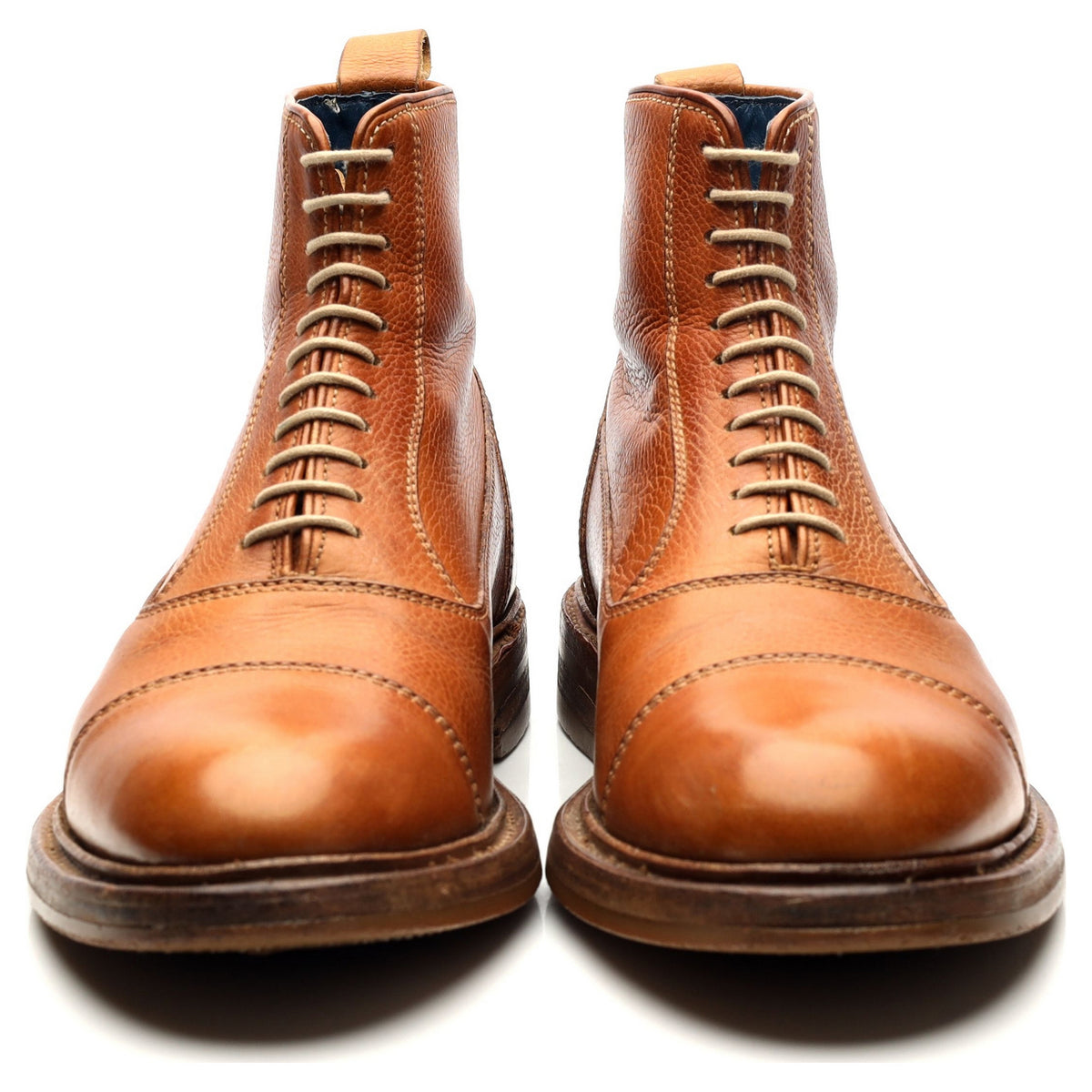&#39;Dixon&#39; Tan Brown Leather Boots UK 9.5 F