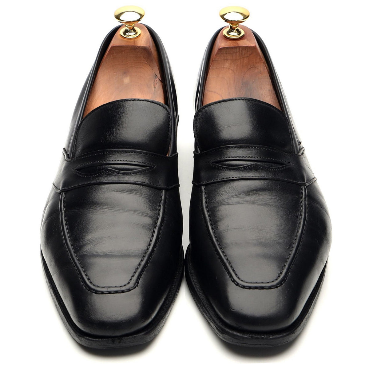 Black Leather Loafers UK 9 D