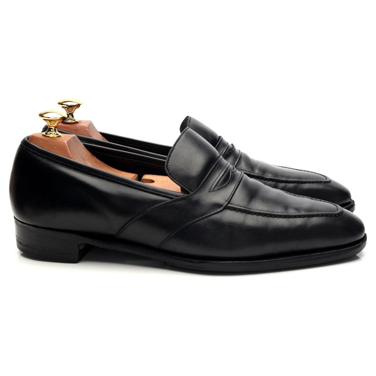 Black Leather Loafers UK 9 D