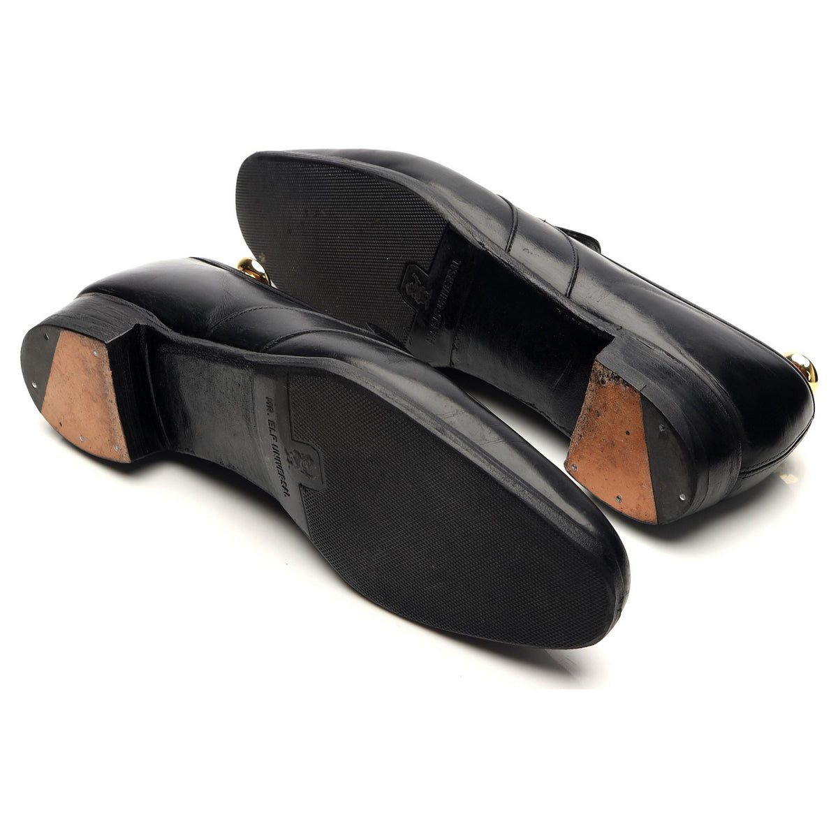 Black Leather Loafers UK 9 D