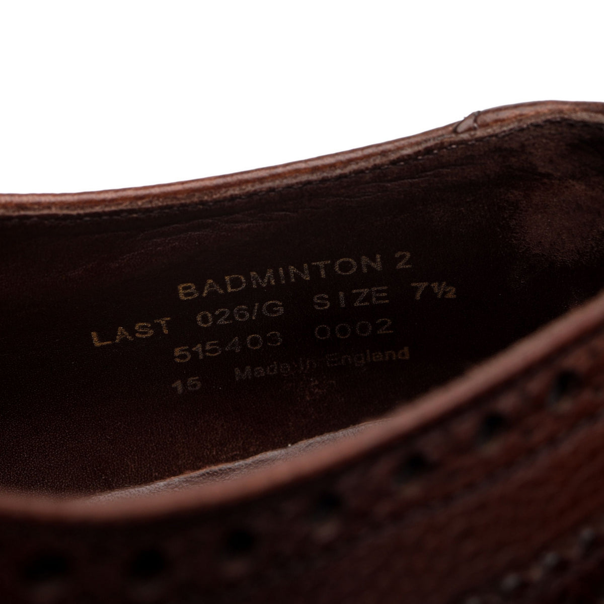 1880 &#39;Badminton 2&#39; Dark Brown Grain Leather Derby Brogues UK 7.5 G