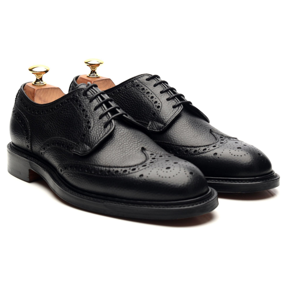 &#39;Bexhill&#39; Black Leather Derby Brogues UK 6 F