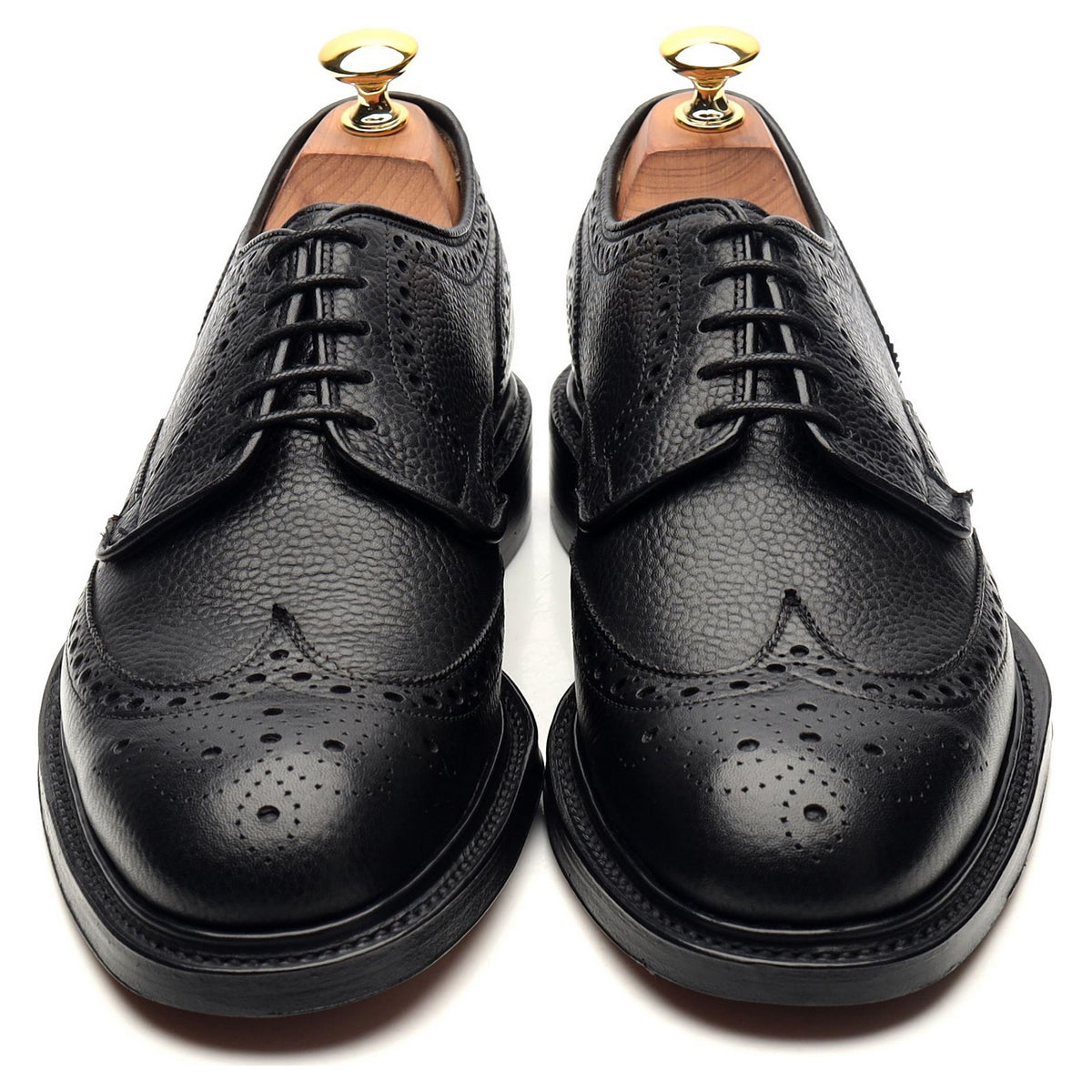 &#39;Bexhill&#39; Black Leather Derby Brogues UK 6 F