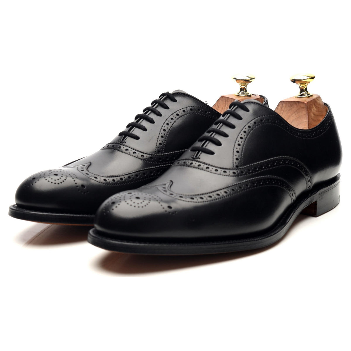 &#39;Berlin&#39; Black Leather Oxford Brogues UK 7 G