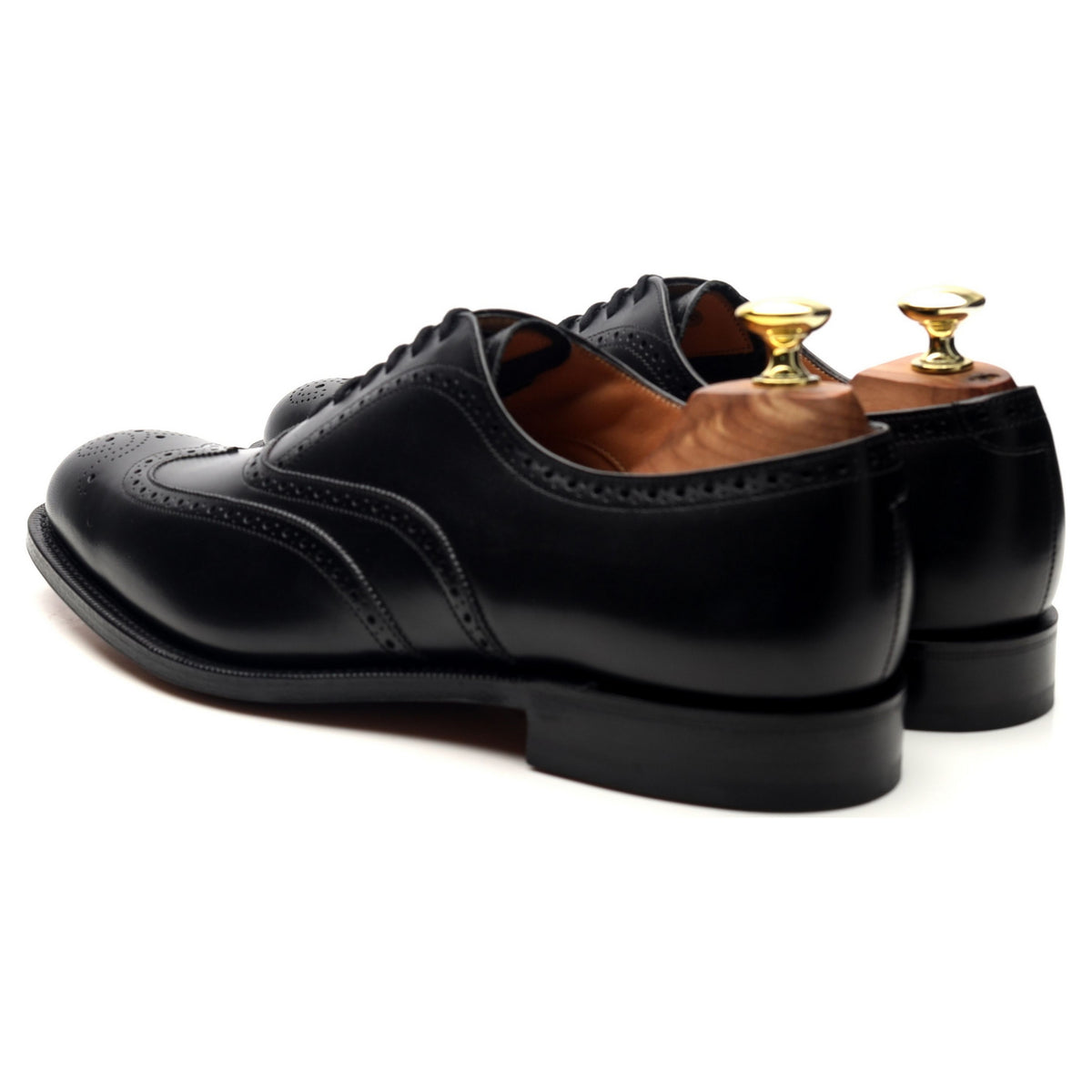 &#39;Berlin&#39; Black Leather Oxford Brogues UK 7 G