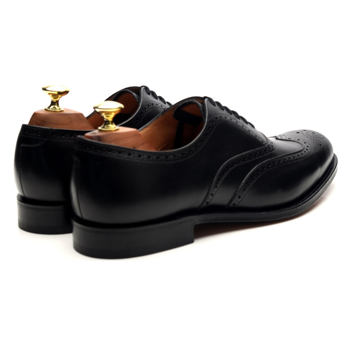 &#39;Berlin&#39; Black Leather Oxford Brogues UK 7 G