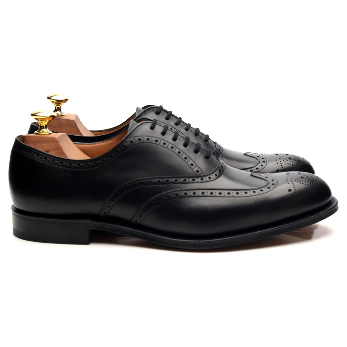 &#39;Berlin&#39; Black Leather Oxford Brogues UK 7 G