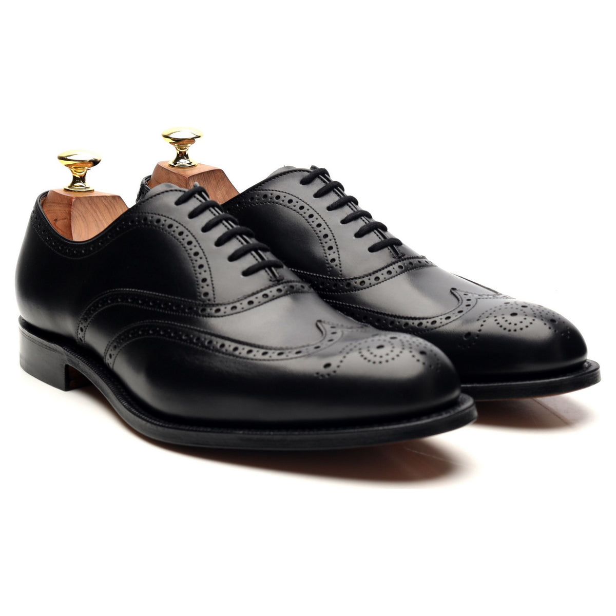 &#39;Berlin&#39; Black Leather Oxford Brogues UK 7 G