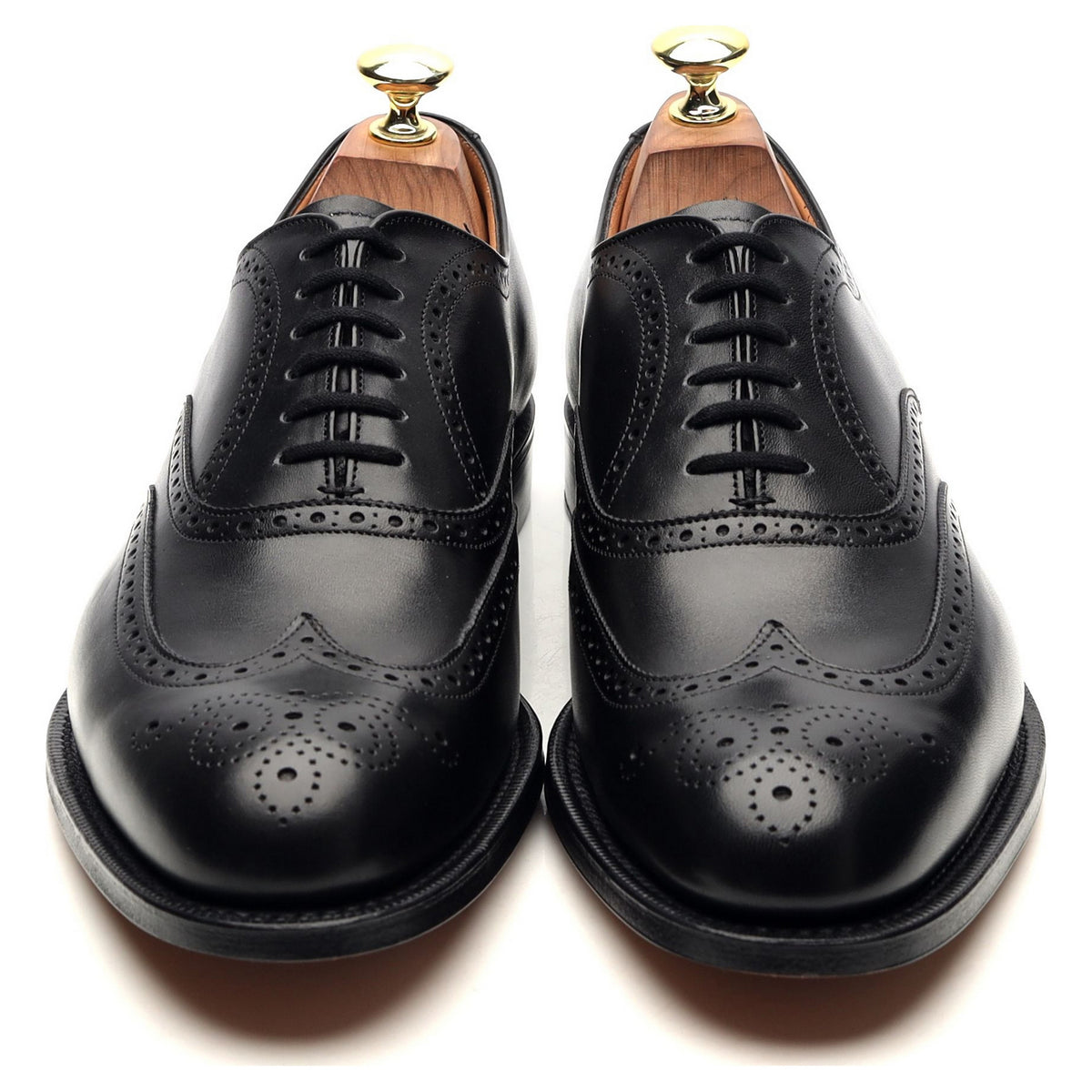 &#39;Berlin&#39; Black Leather Oxford Brogues UK 7 G