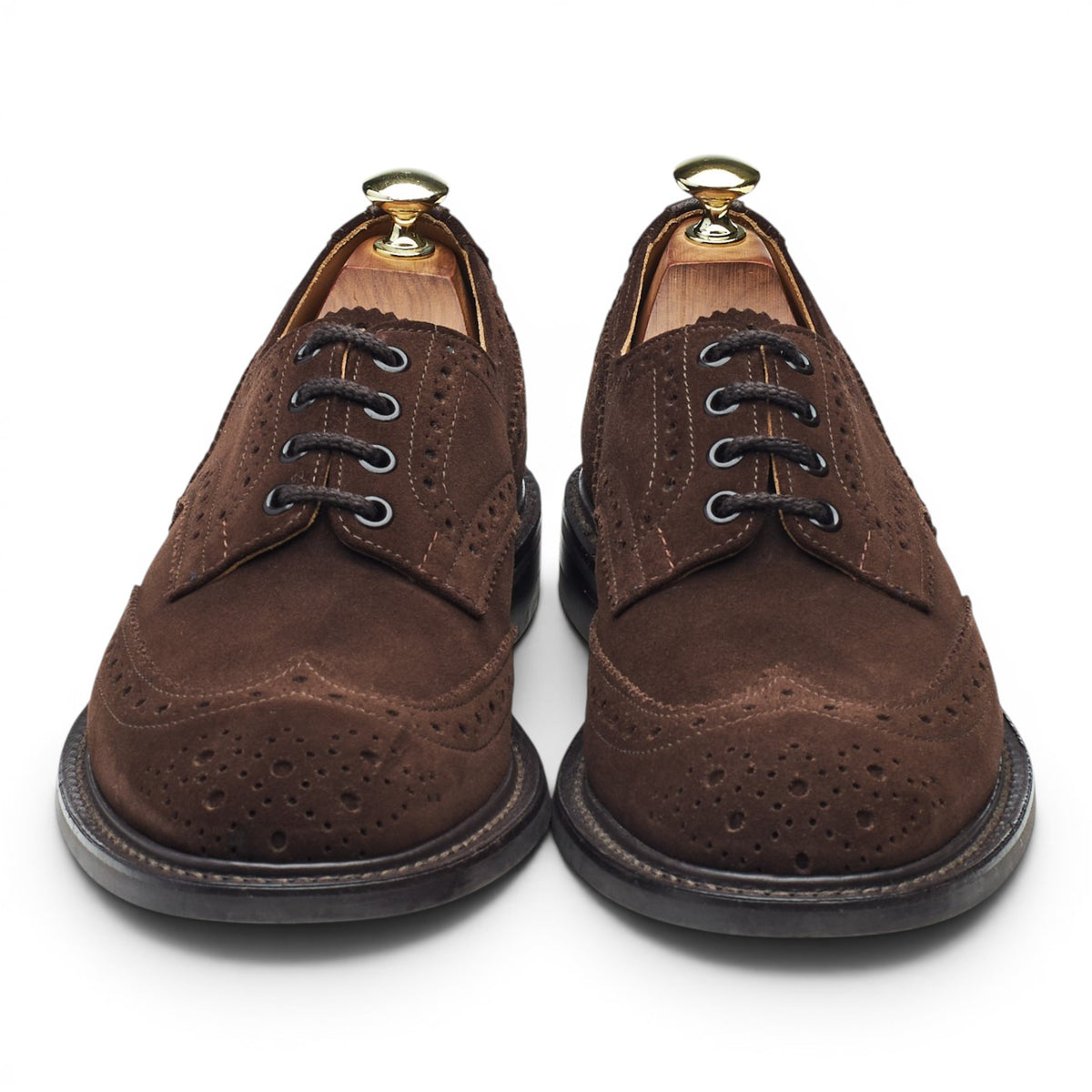 'Bourton' Dark Brown Suede Derby Brogues UK 7.5