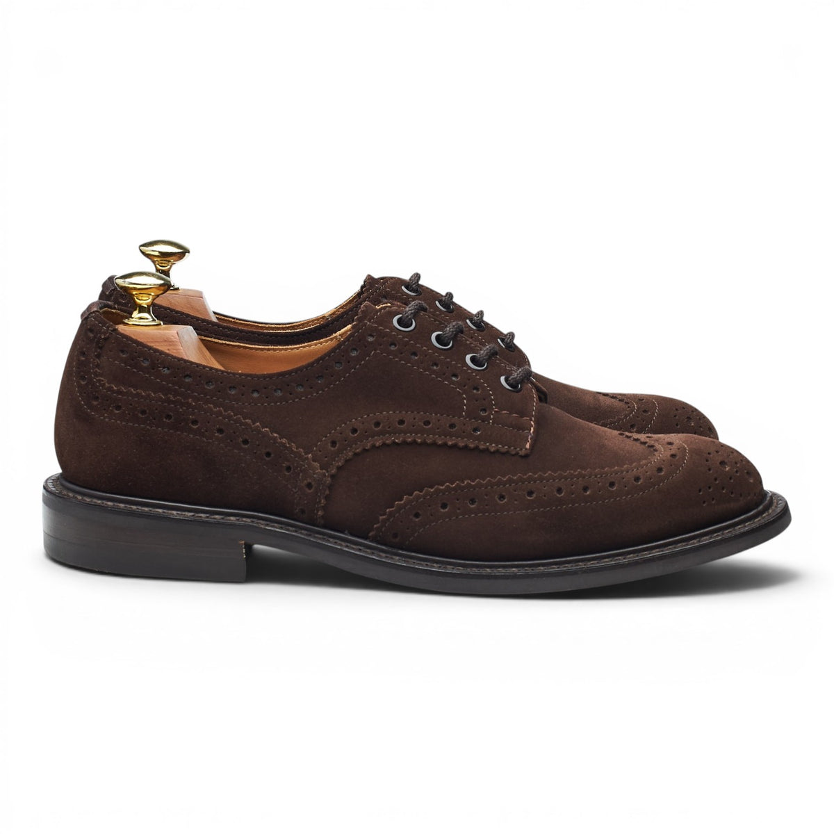 'Bourton' Dark Brown Suede Derby Brogues UK 7.5