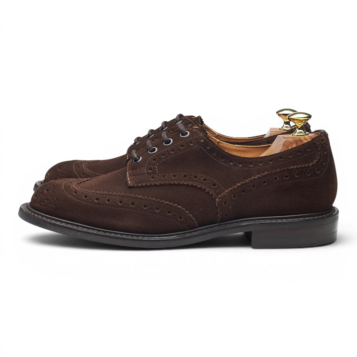 'Bourton' Dark Brown Suede Derby Brogues UK 7.5