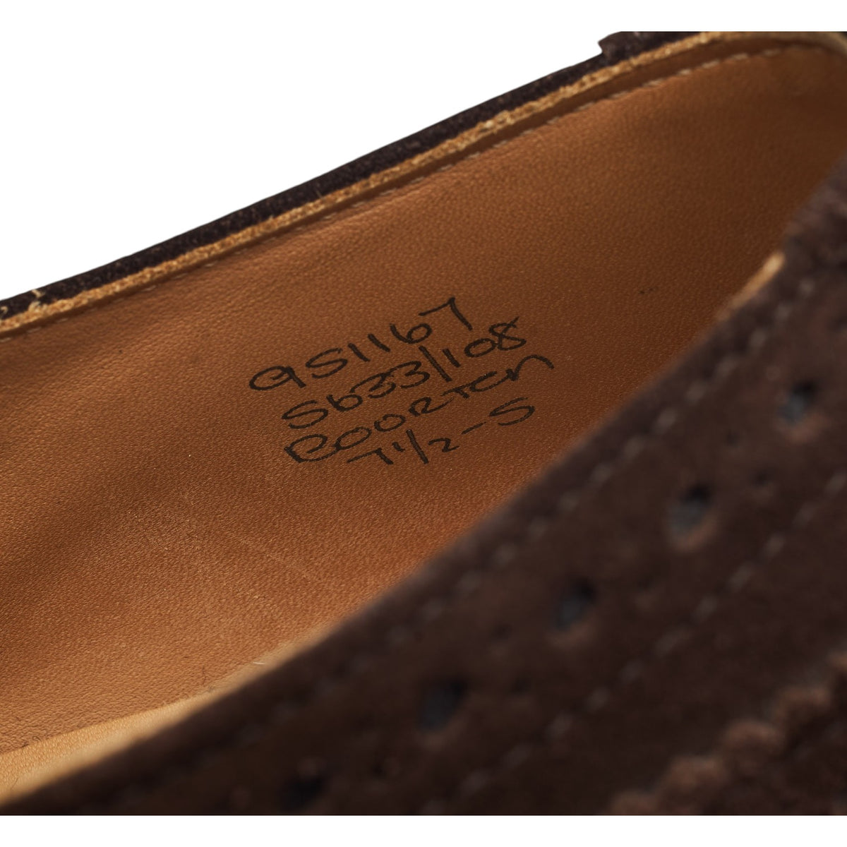 'Bourton' Dark Brown Suede Derby Brogues UK 7.5