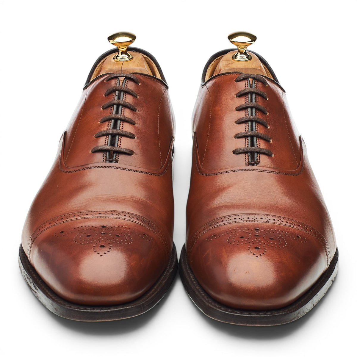 'Lapworth' Tan Brown Leather Oxford UK 12 F