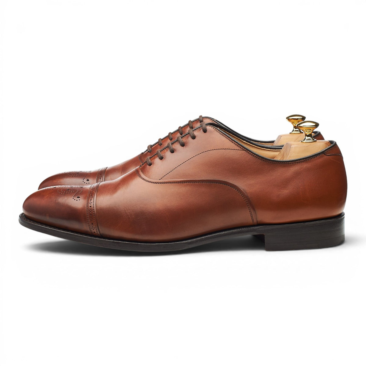 'Lapworth' Tan Brown Leather Oxford UK 12 F