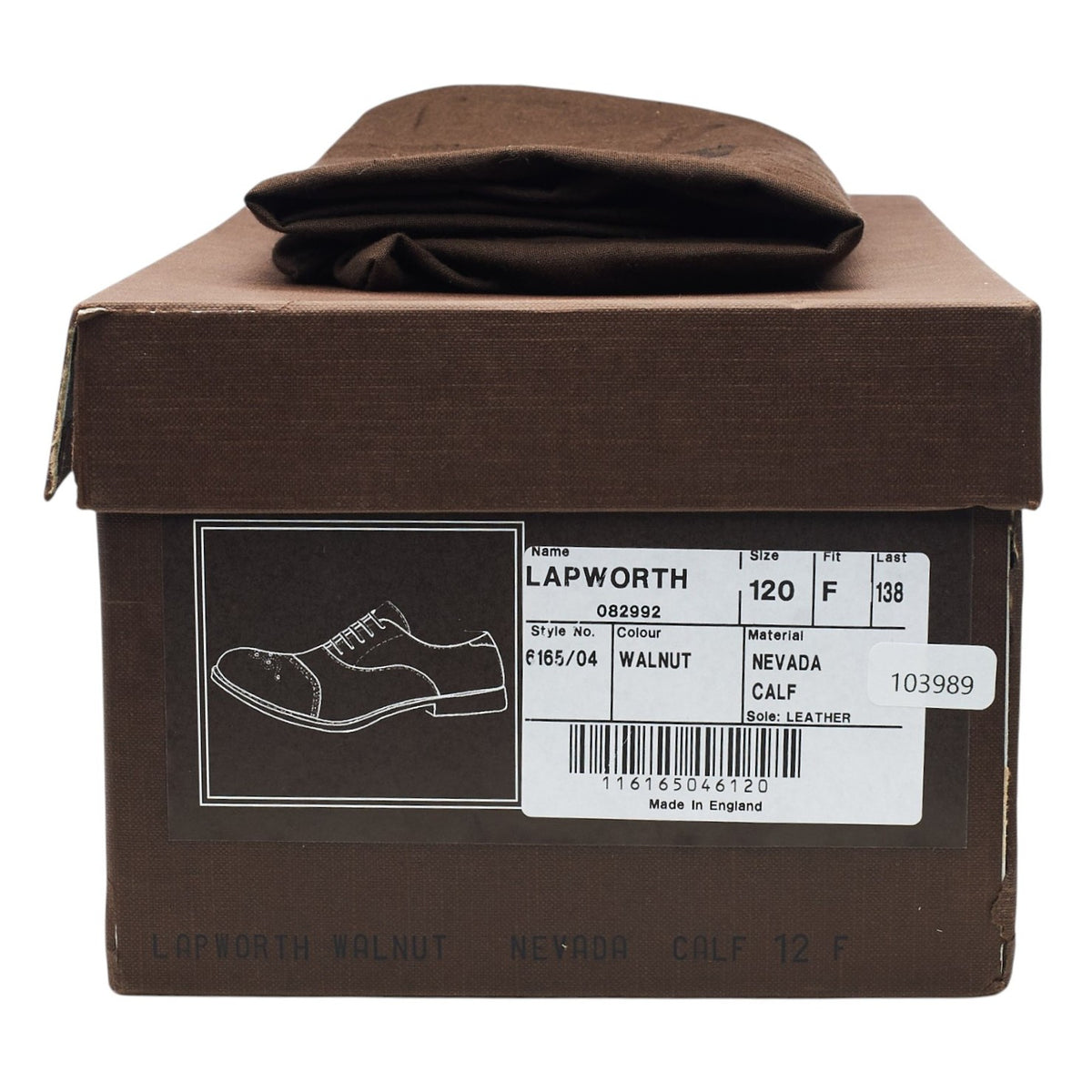 'Lapworth' Tan Brown Leather Oxford UK 12 F