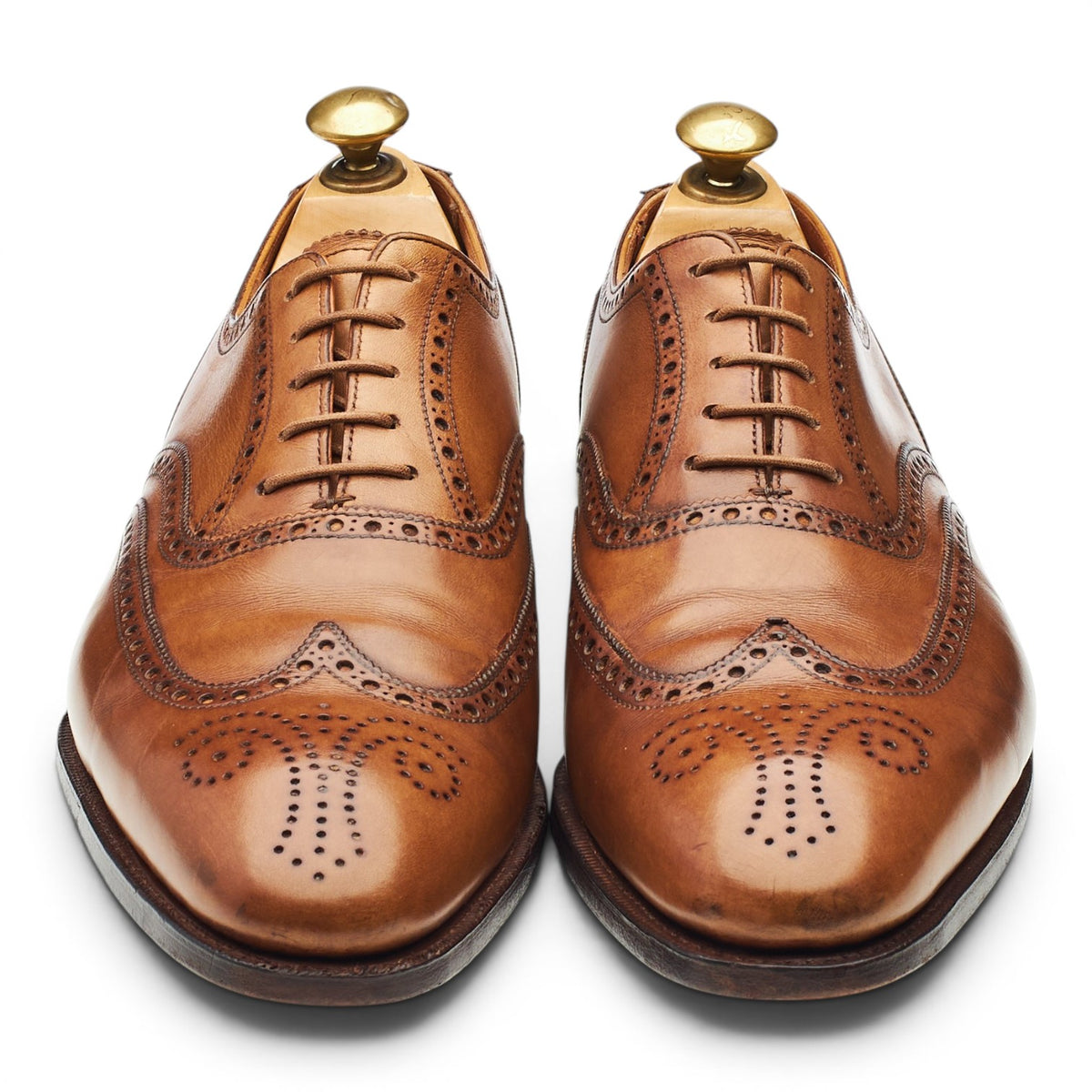 'Clifford' Tan Brown Leather Oxford Brogues UK 8.5 E