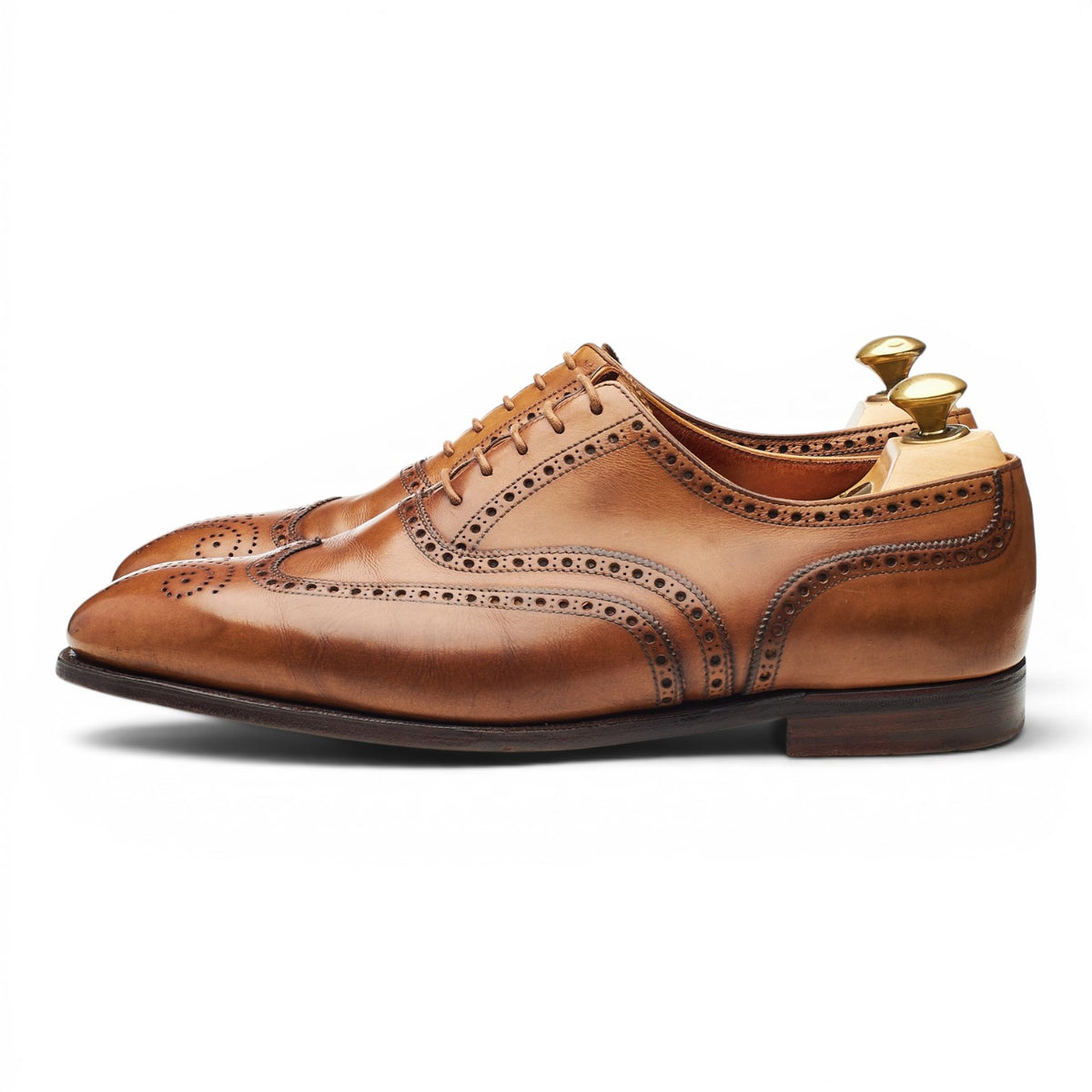 'Clifford' Tan Brown Leather Oxford Brogues UK 8.5 E