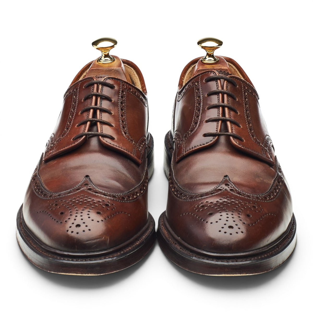 'Pembroke' Dark Brown Cordovan Leather Derby Brogues UK 8.5 E