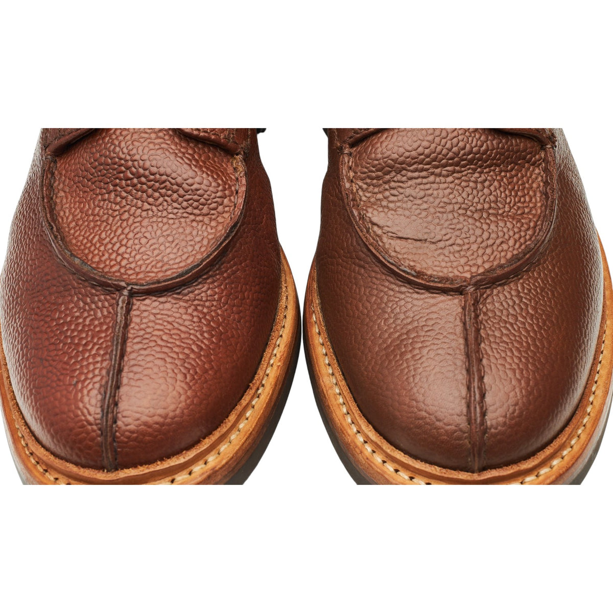 'Grover' Brown Grain Leather Split Toe Boots UK 9 G
