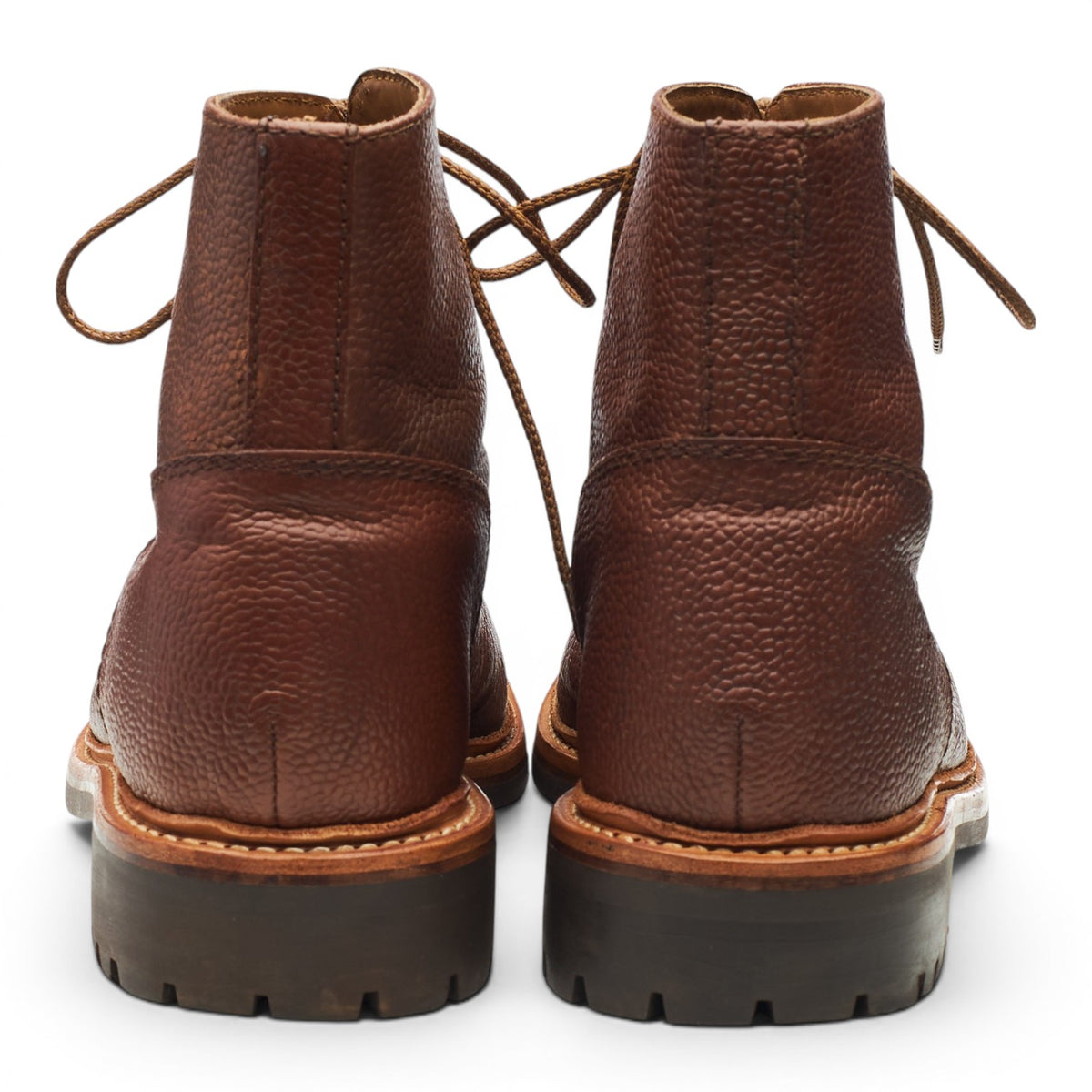 'Grover' Brown Grain Leather Split Toe Boots UK 9 G