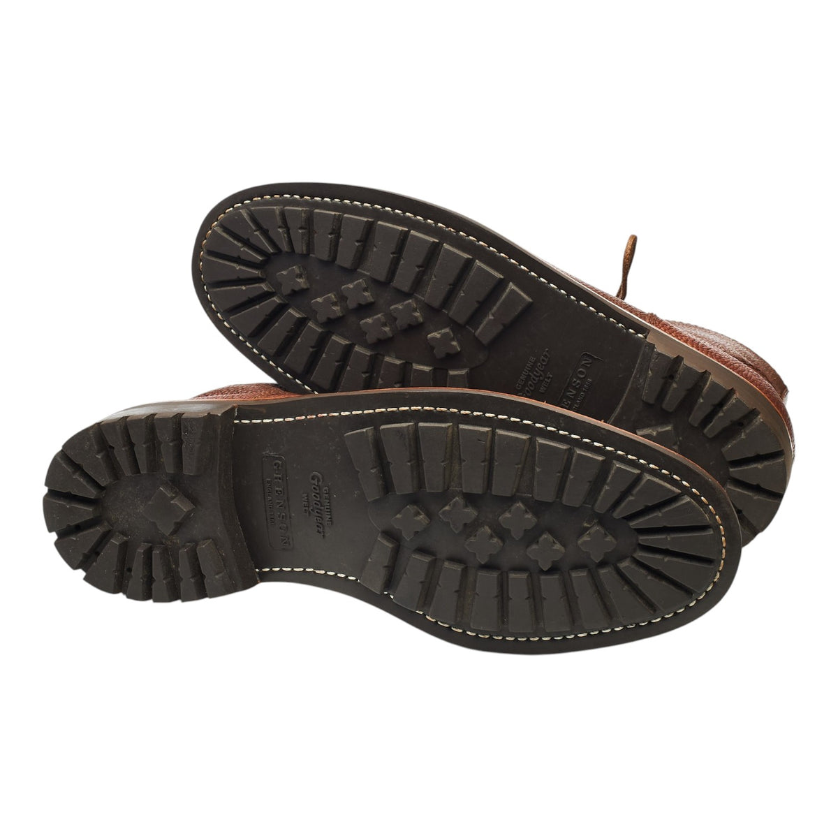 'Grover' Brown Grain Leather Split Toe Boots UK 9 G