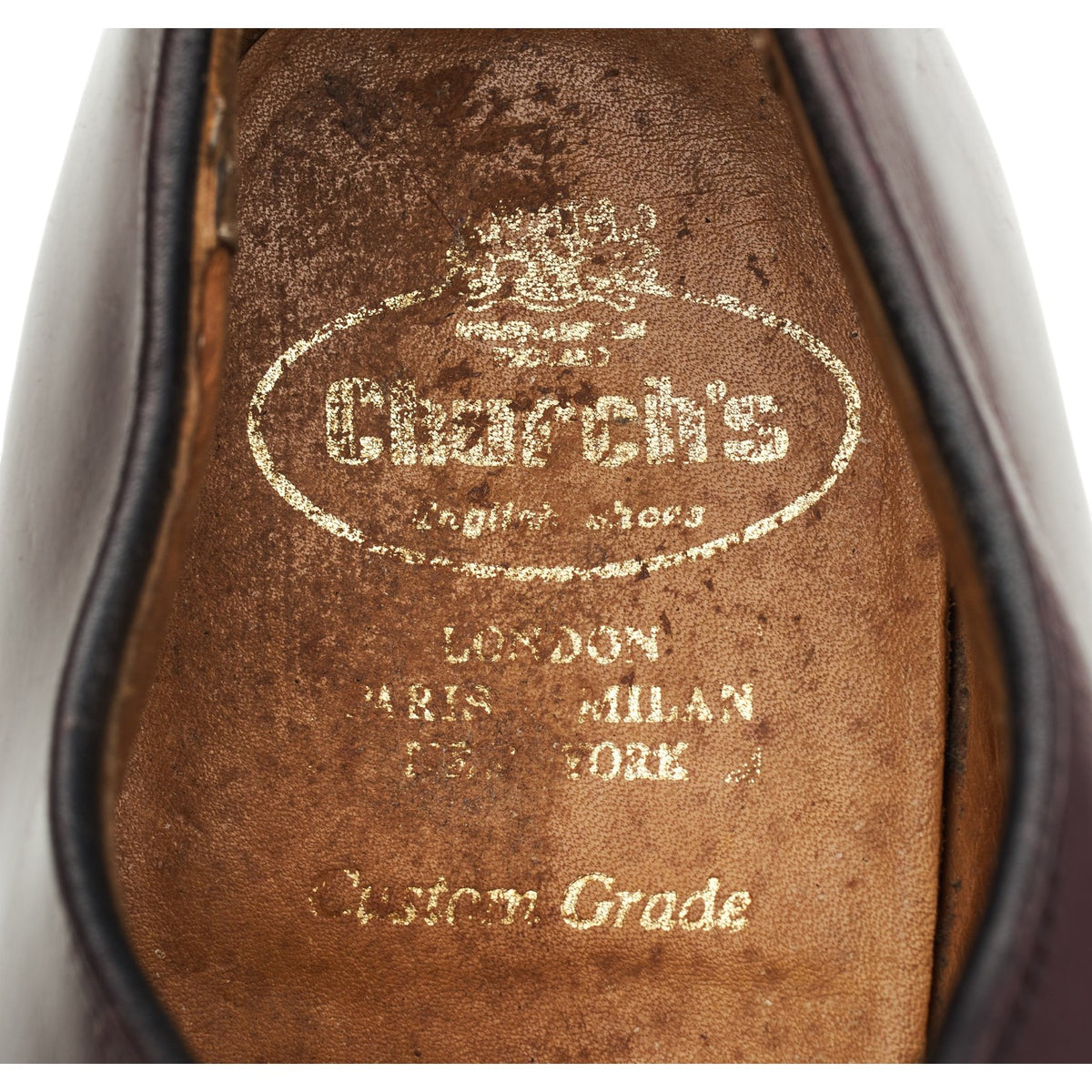 'Stratton' Burgundy Leather Derby UK 9.5 F