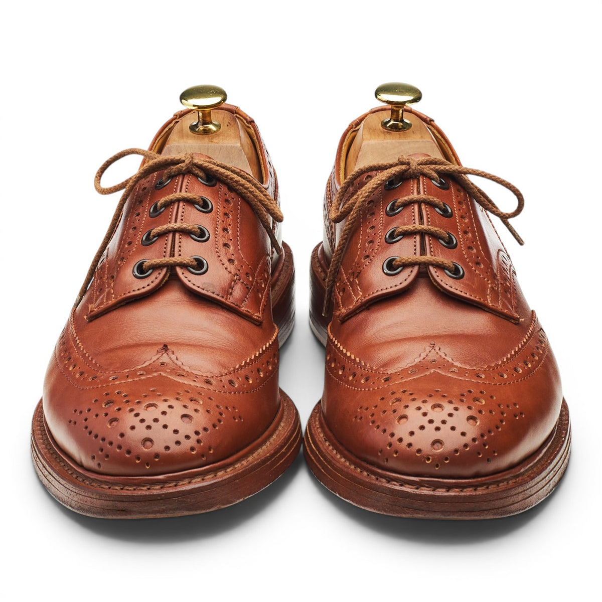 'Bourton' Tan Brown Leather Derby Brogues UK 8