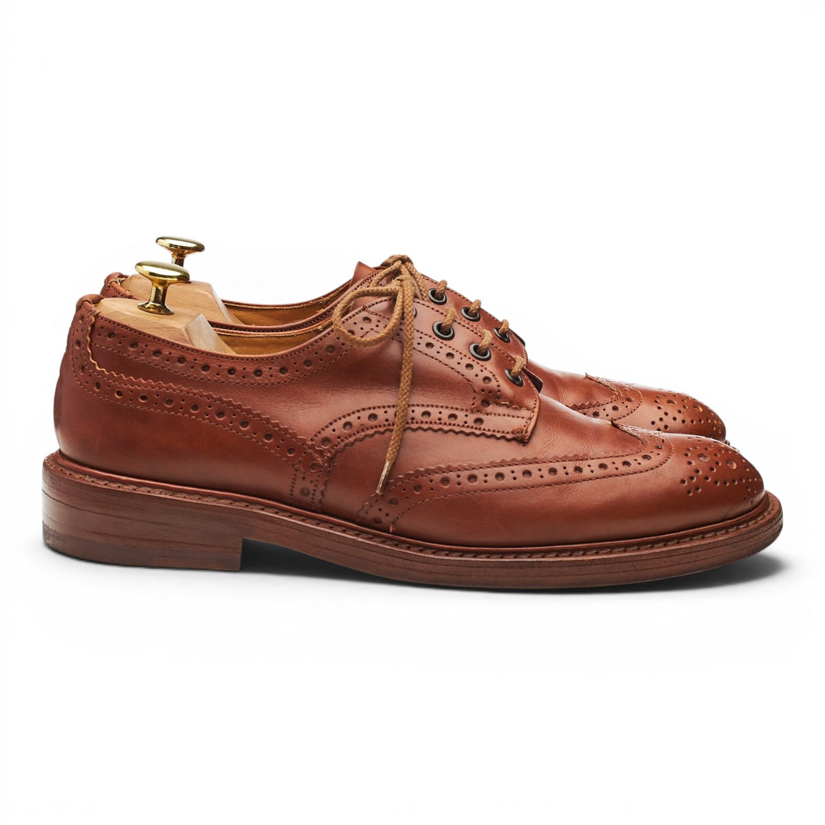 'Bourton' Tan Brown Leather Derby Brogues UK 8