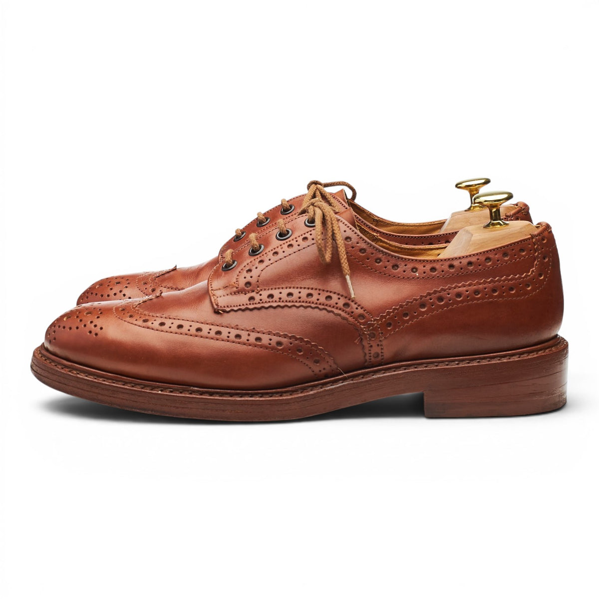'Bourton' Tan Brown Leather Derby Brogues UK 8
