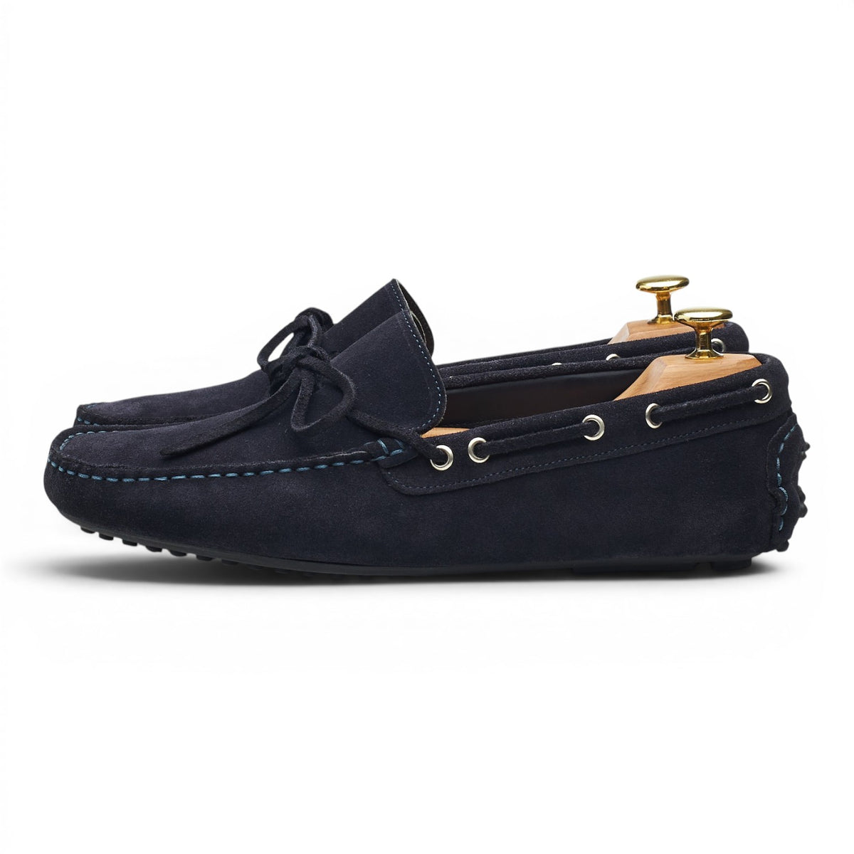 Navy Blue Suede Driving Loafers UK 8