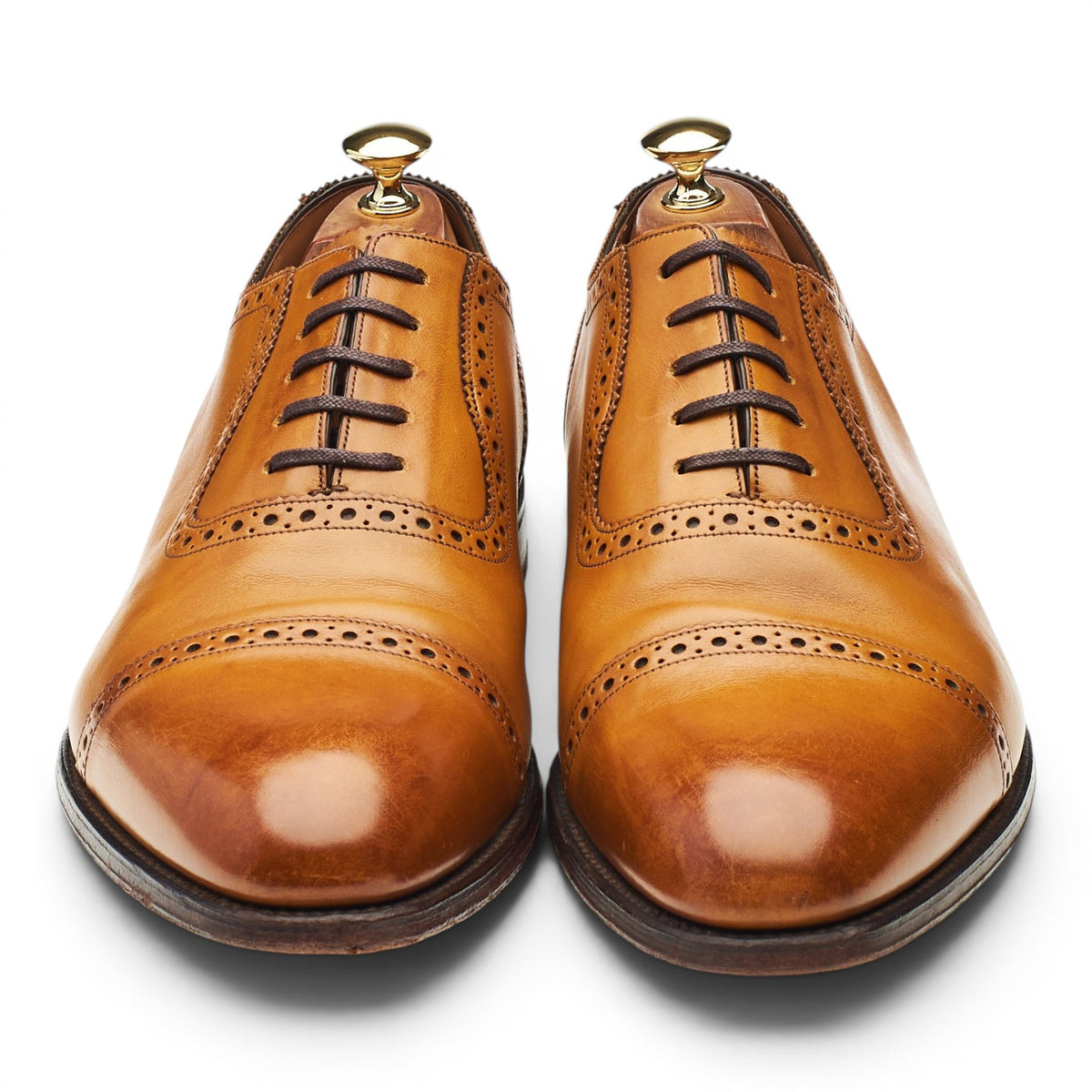 1880 Export Grade 'Trinity' Tan Brown Leather Oxford Brogues UK 10 F