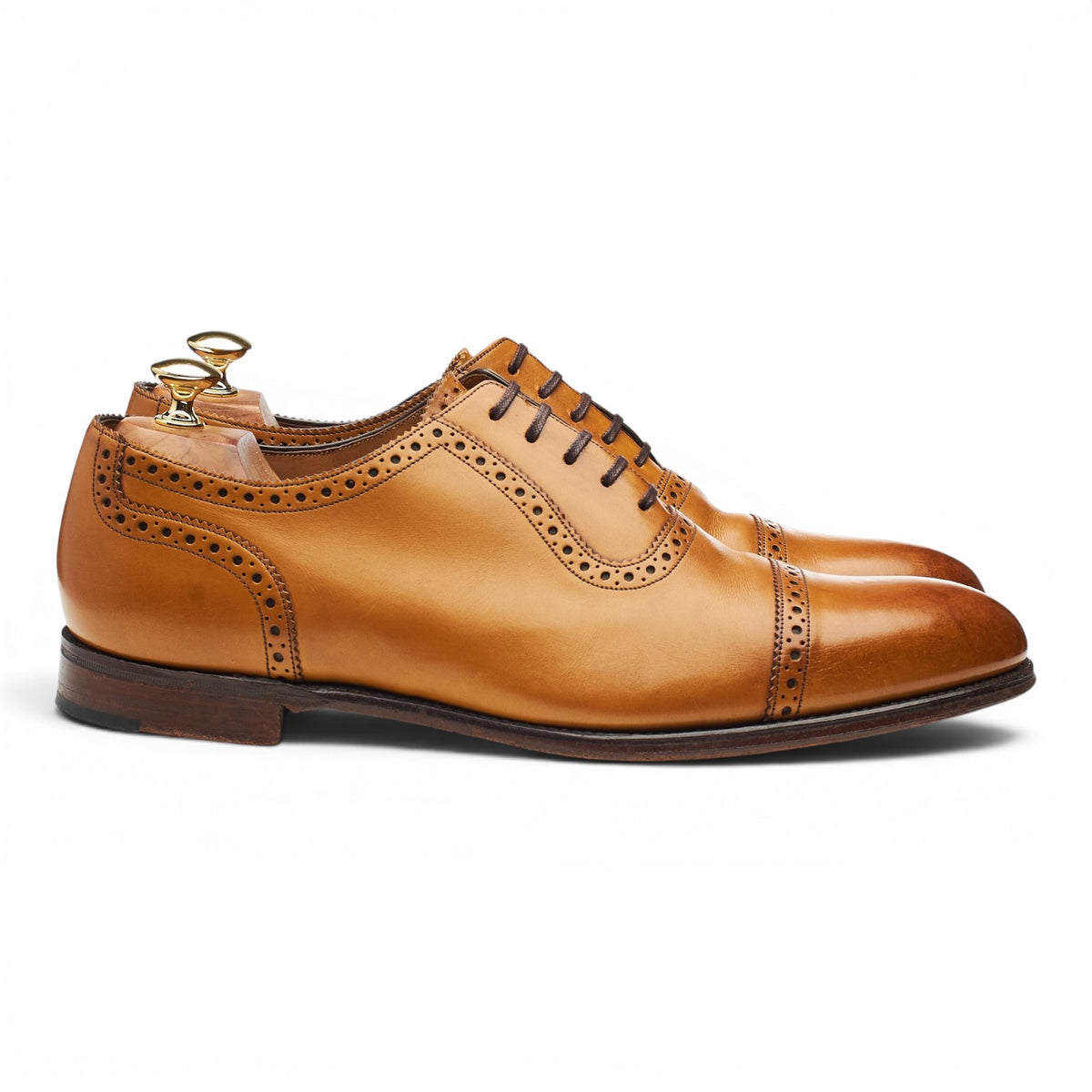 1880 Export Grade 'Trinity' Tan Brown Leather Oxford Brogues UK 10 F