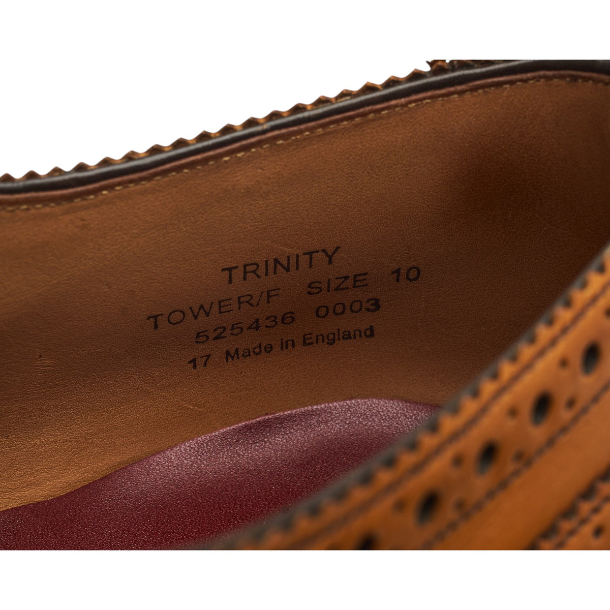 1880 Export Grade 'Trinity' Tan Brown Leather Oxford Brogues UK 10 F