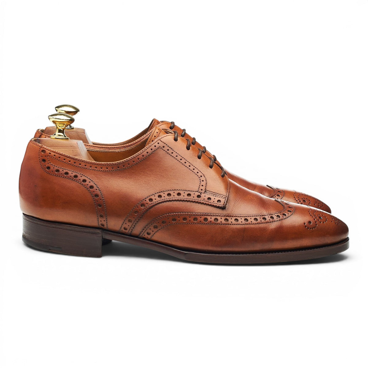 'Woburn' Tan Brown Leather Derby Brogues UK 7 E