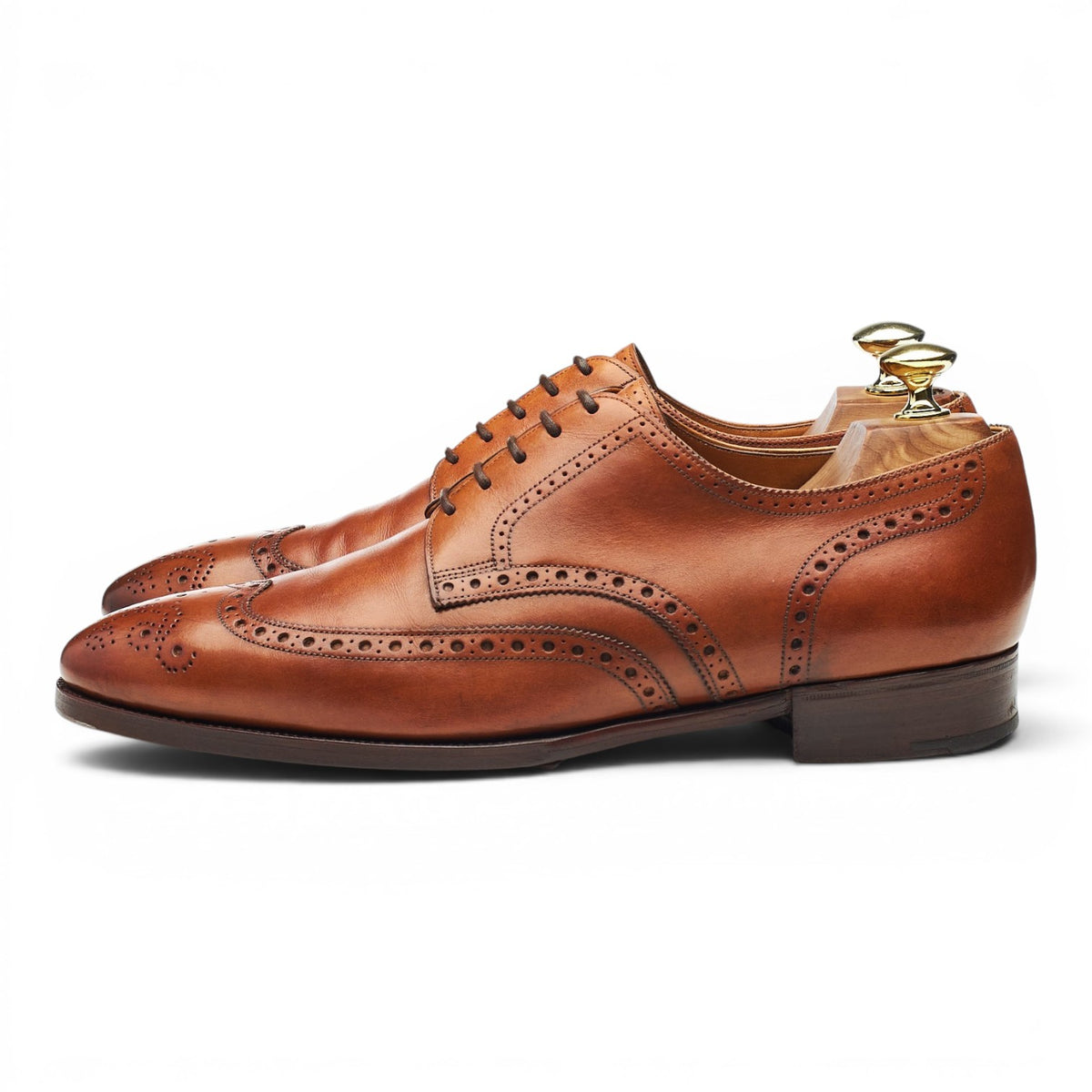 'Woburn' Tan Brown Leather Derby Brogues UK 7 E