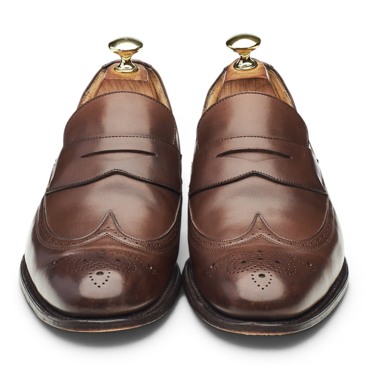 'Lymm' Brown Leather Brogue Loafers UK 7 F