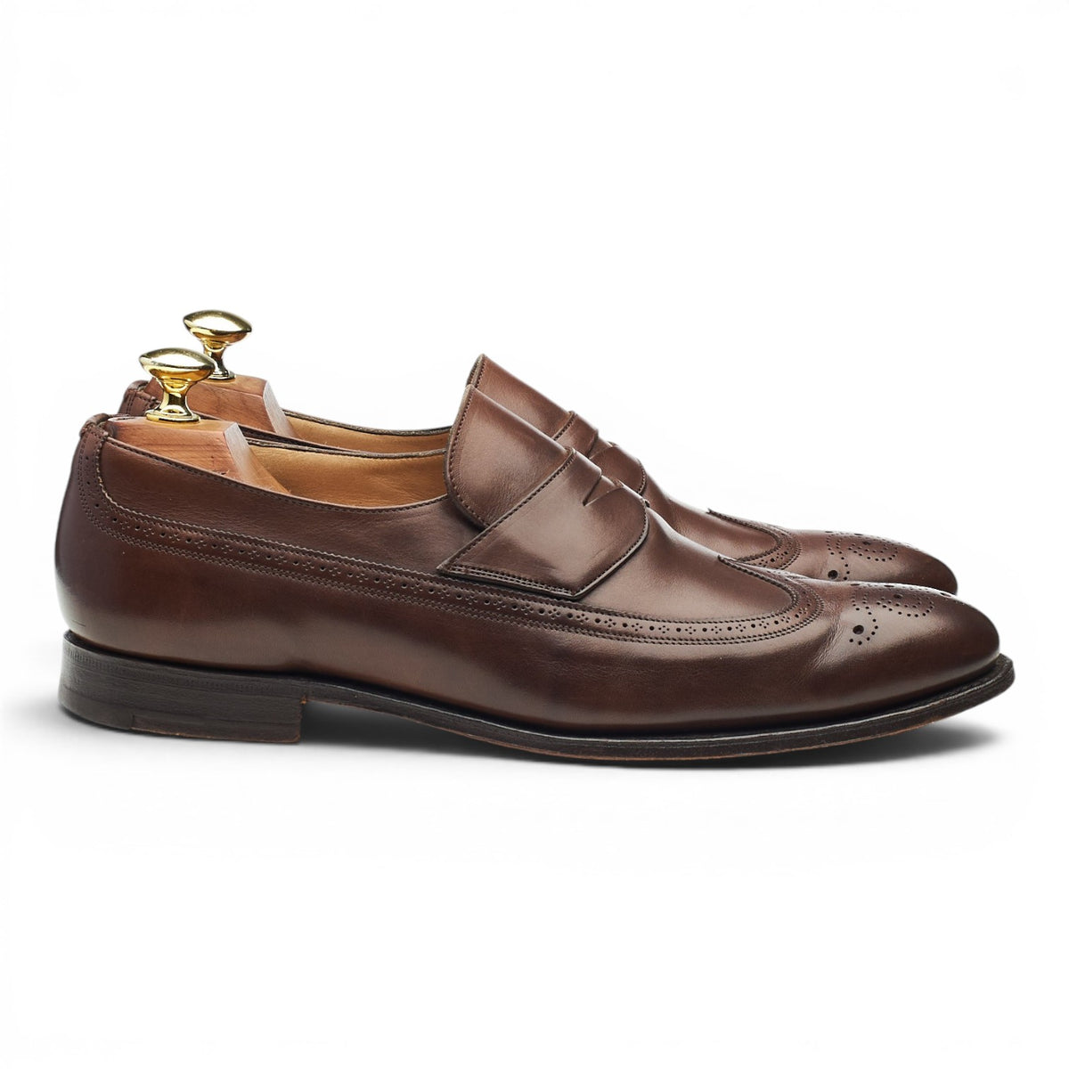 'Lymm' Brown Leather Brogue Loafers UK 7 F