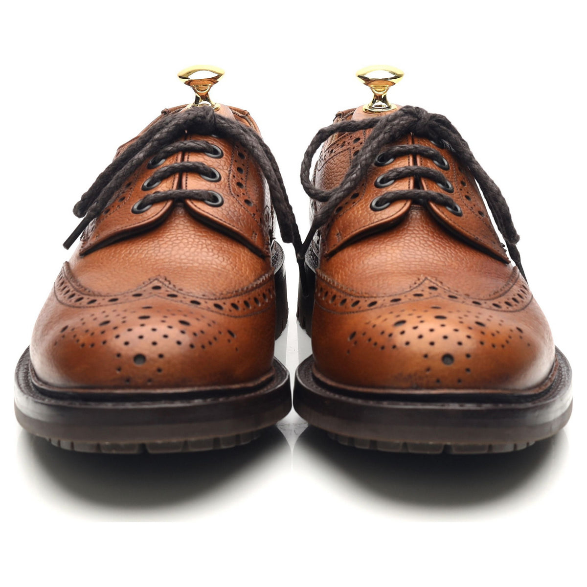 McPherson' Tan Brown Leather Derby Brogues UK 8.5 G - Abbot's Shoes